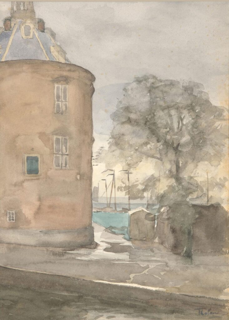 Willem bastiaan tholen - de haven van enkhuizen met de dromedaris