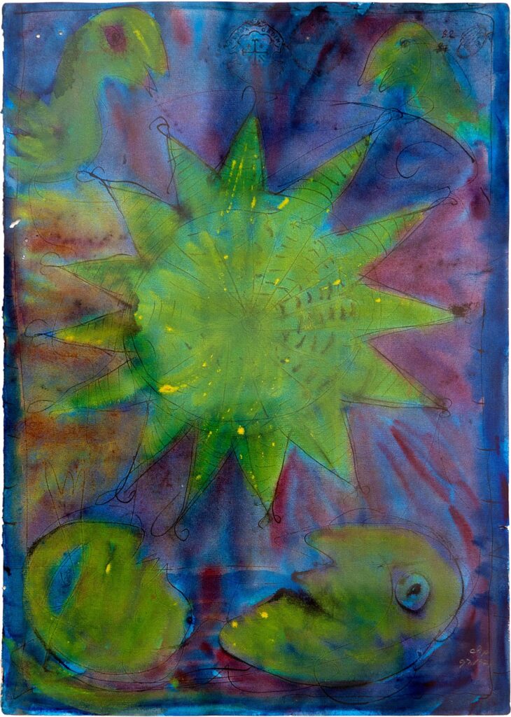 Carl-henning pedersen - green star and figures