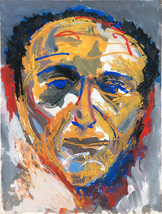Portrait de Theo Wolvecamp réalisé en 1957 par Karel Appel, faisant partie de la collection d’art CoBrA de l’Ambassade Hôtel.