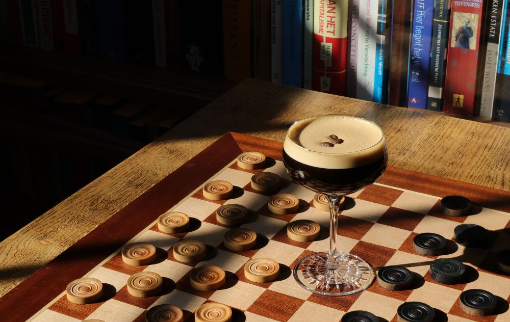 Mocha martini with flor de caña espresso liquor, mozart chocolate, and espresso served at the library bar, ambassade hotel.