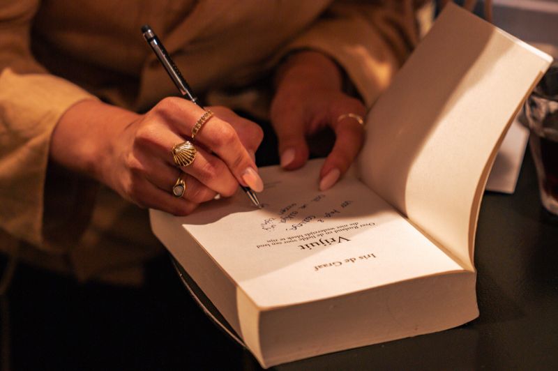 Signed books in the library bar at the ambassade hotel in amsterdam